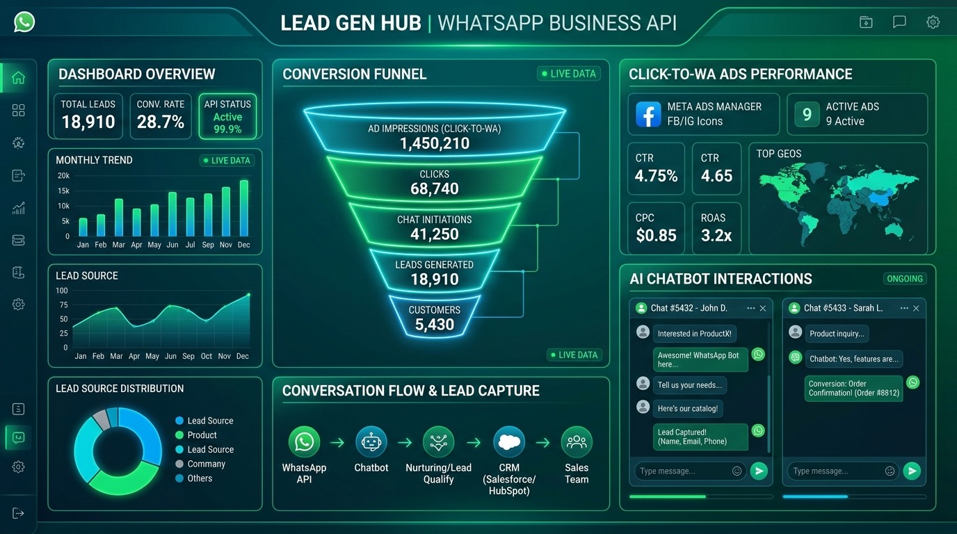 WhatsApp Business API + Click-to-WhatsApp Ads for Lead Gen: Setup, Automation, and Conversion Math