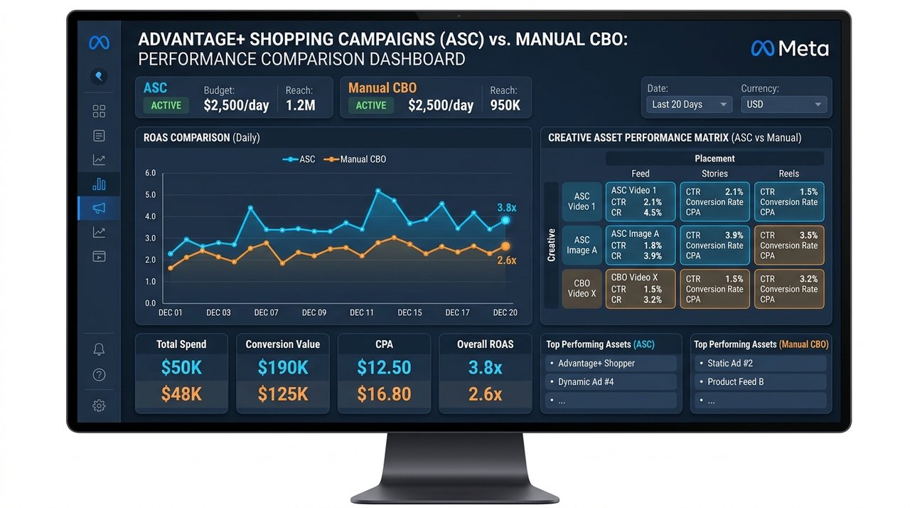 Meta Advantage+ Shopping Campaigns (ASC) vs. Manual CBO Architecture