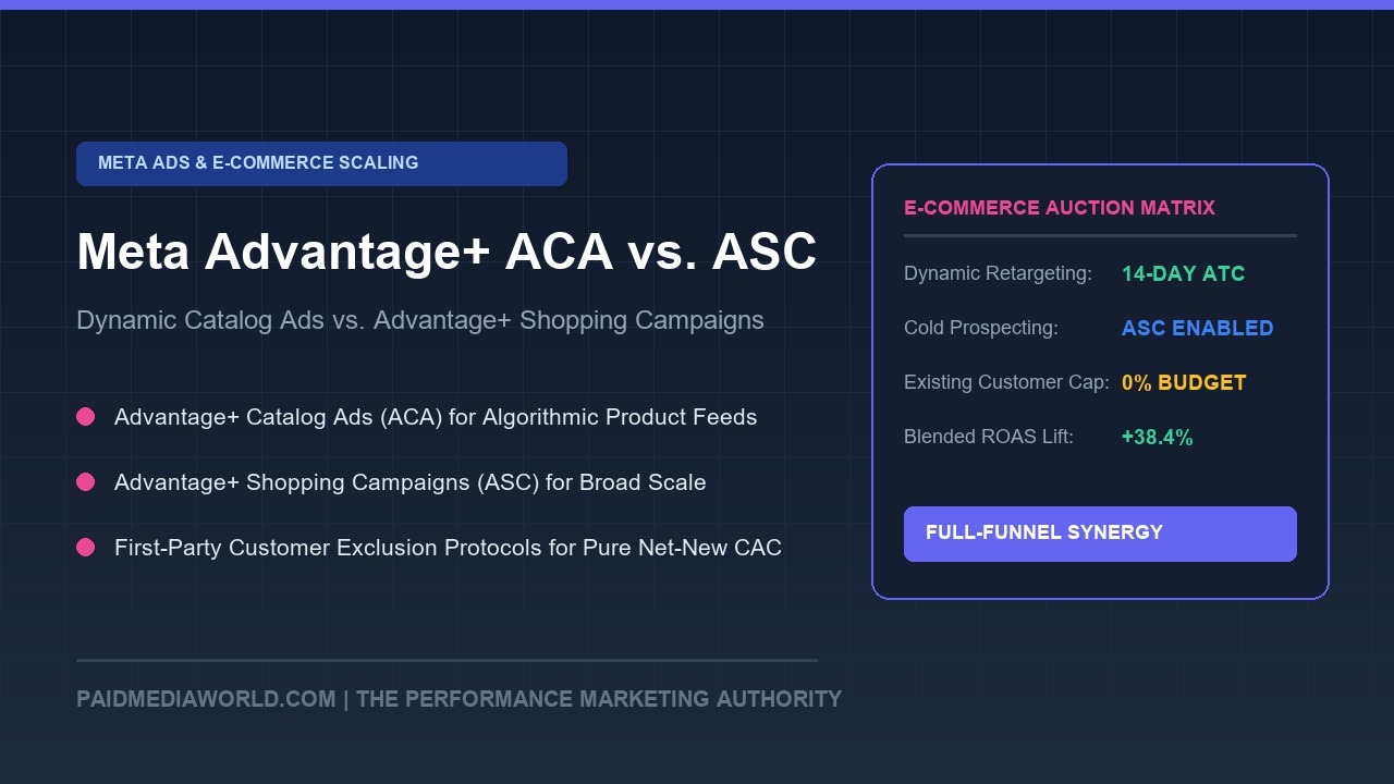 Meta Advantage+ Catalog Ads (ACA) vs. Advantage+ Shopping Campaigns (ASC): The E-Commerce Scaling Framework