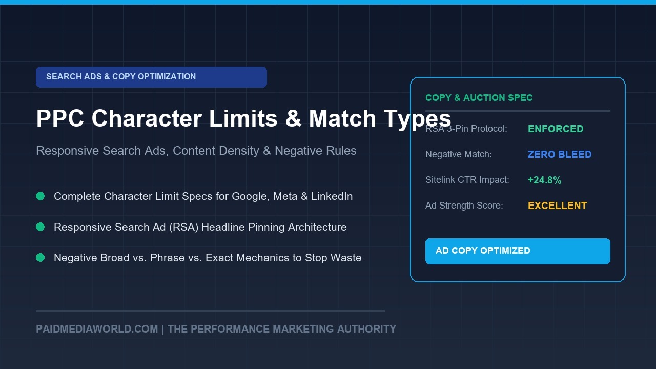Character Limits, Content Density, and PPC Match Type Formatting: The Search Marketer’s Copy Optimization Playbook