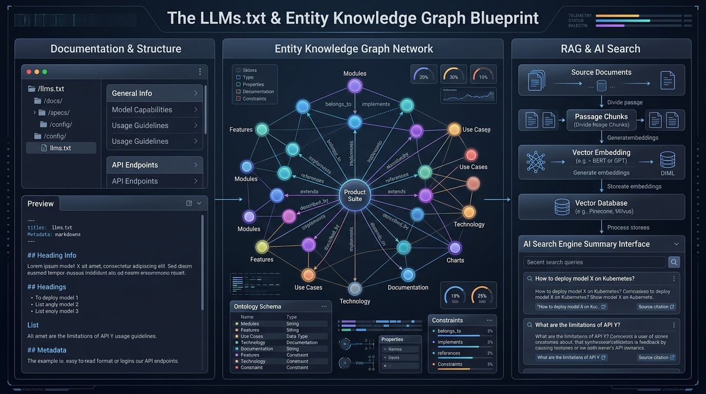The LLMs.txt & Entity Knowledge Graph Blueprint: Preparing Enterprise Sites for AI Search