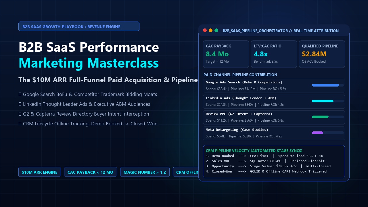 B2B SaaS Performance Marketing: The $10M ARR Full-Funnel Paid Acquisition Playbo