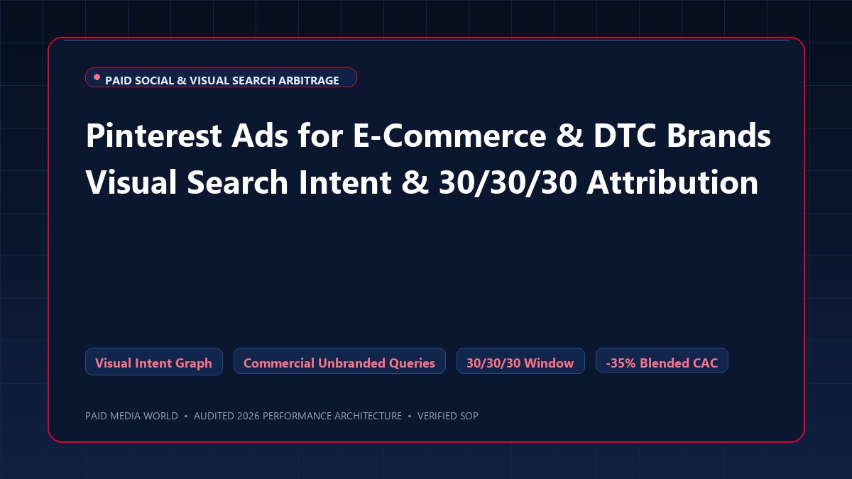 Pinterest Ads for E-Commerce: 2026 DTC Scaling Playbook
